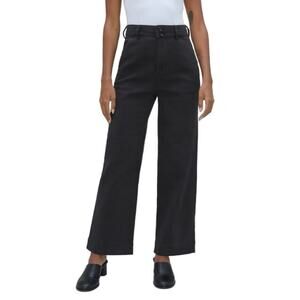 NWT Everlane The Organic Wide-Leg Pant Black Size 14